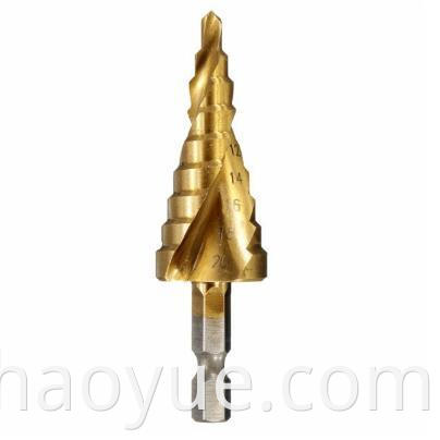 Hex Shank Spiral Flute Step Drill Bit